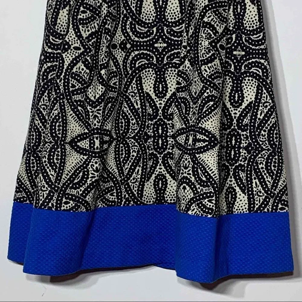 EUC The Limited Black and White Printed Sleeveless Pleated Fit and Flare Dress 6
